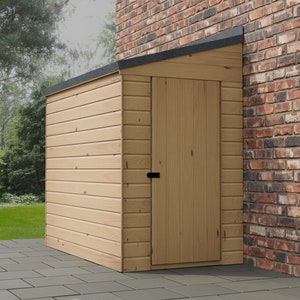Plans for Wooden Garden Lean To Shed Digital Woodwork Plans Download Only UK Metric with Cut Lists 1.35 x 2.44m (4 1/2Ft x 8Ft)