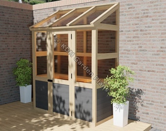 Wooden Lean To Greenhouse (Build Plans Only No Materials) UK Metric