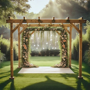 Plans for Wooden Garden Pergola 8ft x 12ft DIY Digital Woodwork Plans Download Only US Imperial Patio Gazebo Feature with Cut Lists