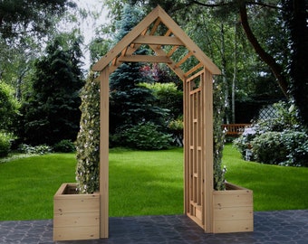 Plans for Wooden Garden Arbour Archway and Planters for Climbing Plants DIY Digital woodwork plans only US Imperial Excludes Materials