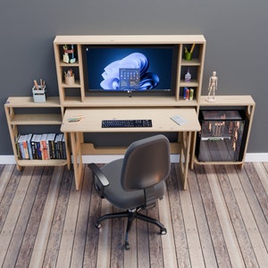 Plans for Limited Space Folding Away Craft Hobby Desk PC Storage Hobbies Digital Woodwork Plans Download Only UK Metric with Cut Lists