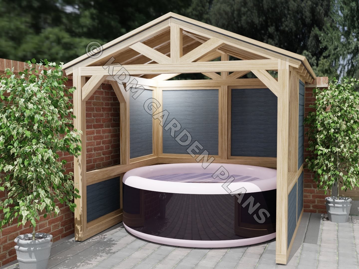 Outdoor Garden Spa or Hot Tub Shelter Build Plans Do It Etsy