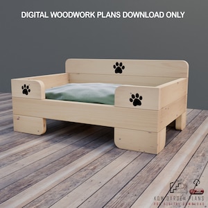 Plans for Dog Bed with side access Dog Bedding Woodwork Plans Digital Download PDF Only Pet Bed DIY UK Metric (mm) with Cut Lists