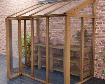 Wooden Lean To Greenhouse Plans, DIY Build (PDF Download)