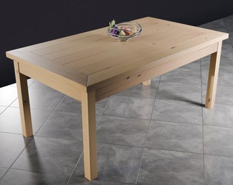 Traditional Wooden Kitchen Dining Table DIY Plans (UK Metric)