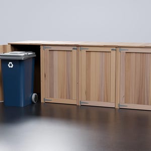 Cheap Bin Store Recycled Pallet Wheelie Bin Store Single, Double, Triple, Quad Digital Woodwork Plans only UK Metric with Cut Lists