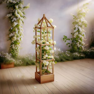 Pläne für Obelisk-Holzgarten-Blumenkasten 32 cm x 32 cm x 138 cm Sweetpea usw. DIY Digitale Holzarbeitspläne Nur UK Metric mit Cut-Listen