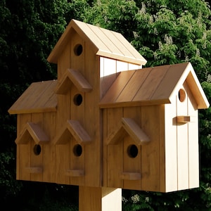 Plans for Wooden Garden Seven Bird Box House Build Plans Do It Yourself Digital Woodwork Instructions Only UK Metric with Cut Lists