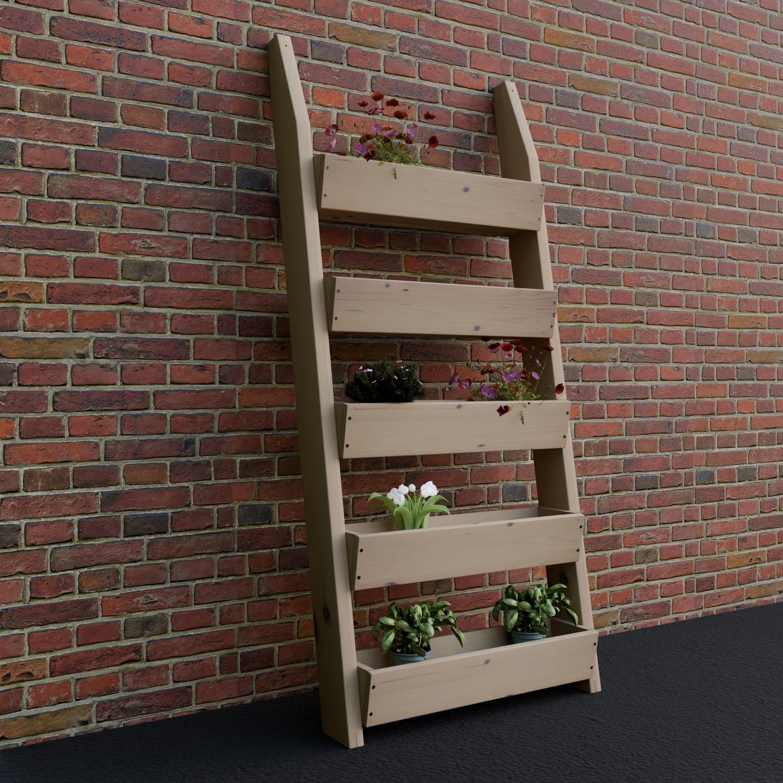 Plans for Flower Pot Ladder Planter 89cm X 200cm Five Boxes DIY Digital ...