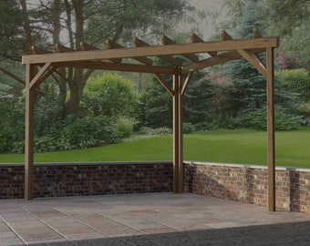 Plans for Wooden Garden Corner Pergola 3m x 3m DIY Digital Woodwork Plans Download Only UK Metric Excludes Materials