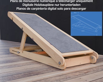 Plans for Adjustable 15cm to 60cm Height Small Dog Pet Ramp for pet access Carpentry Digital Woodwork Plans Download Only PDF UK Metric (mm)