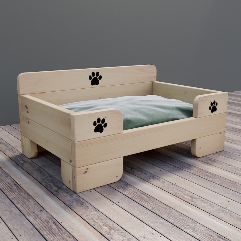 Raised Dog Bed with side access 120cm x 70cm Dog Bedding Woodwork Plans Digital PDF Download Only DIY UK Metric mm Excludes Materials image 2