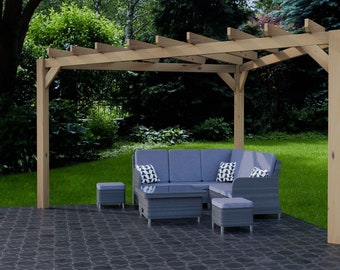Plans for Wooden Garden Corner Pergola 12ft x 12ft  Digital Woodwork Plan Download Only US Imperial Excludes Materials