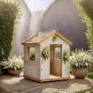 Plans for Small Wooden Play House DIY Digital Woodwork Plans Only UK Metric with Cut Lists