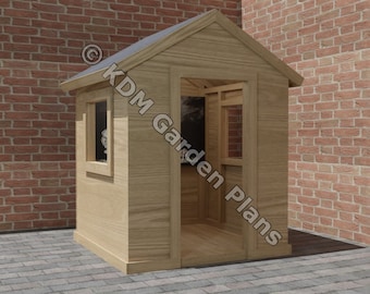 Plans for Small Wooden Play House DIY Digital Woodwork Plans Only UK Metric Excludes Materials