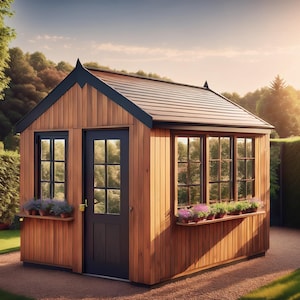 Plans for 2.4m x 3.0m 8x10 Wooden Summer Garden Building Shed Workshop Digital Woodwork Plans Download Only UK Metric with Cut Lists