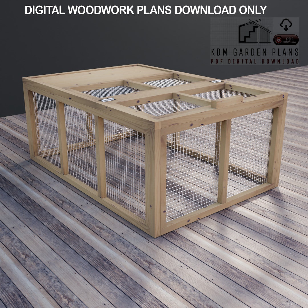 Plans for Wooden Garden Rabbit or Guinea Pig Run 1.24m X 1.79m Woodwork ...