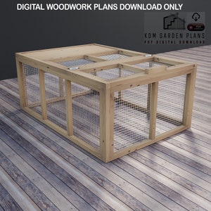 Plans for Wooden Garden Rabbit or Guinea Pig Run 1.24m x 1.79m Woodwork Digital Download Only UK Metric Excludes Materials