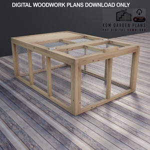 Plans for Wooden Garden Rabbit or Guinea Pig Run 1.24m x 1.79m Woodwork Digital Download Only UK Metric with Cut Lists