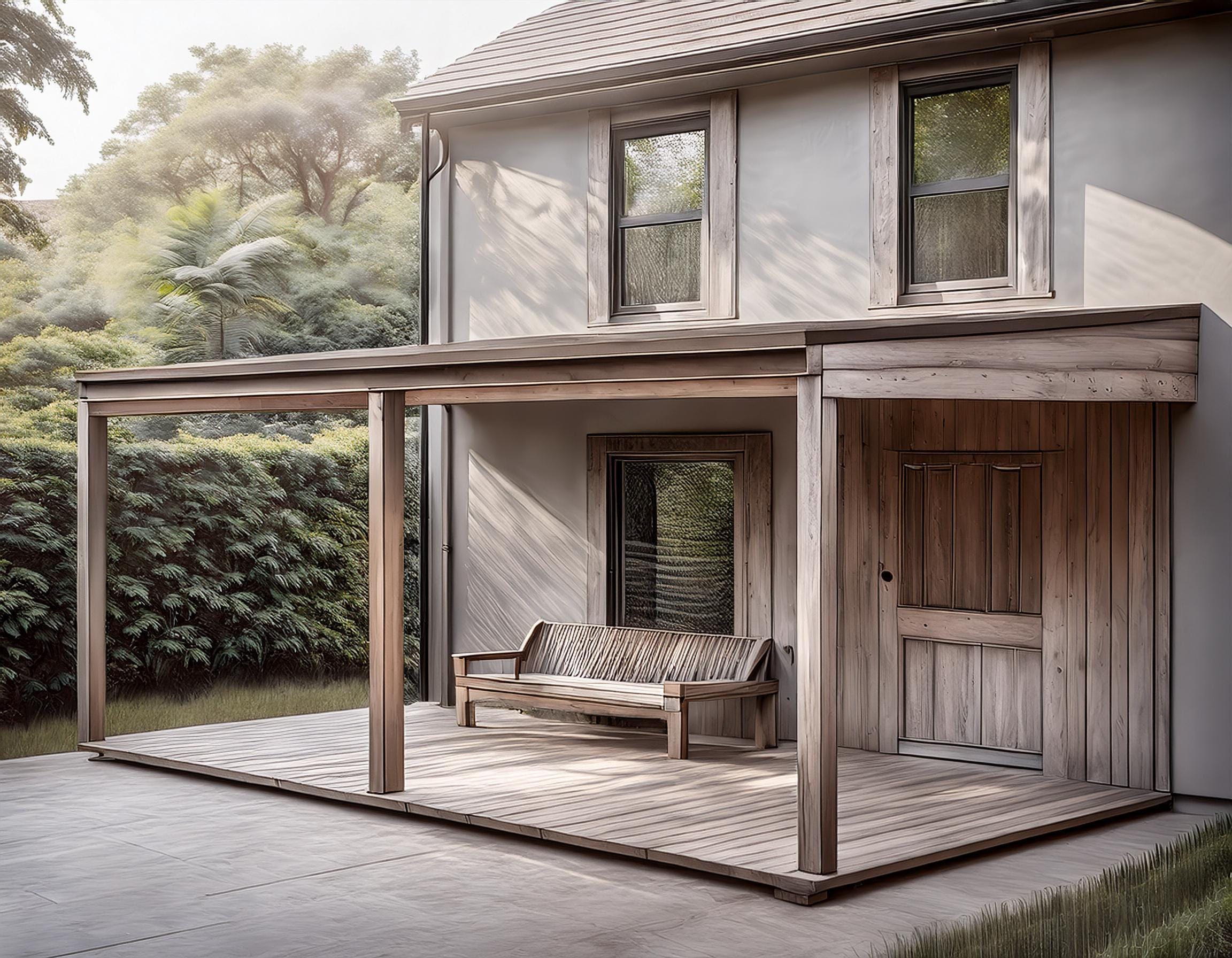 Plans for Wooden Garden Lean to Patio Shelter 6.7m X 3.4m (22ft X 11ft ...
