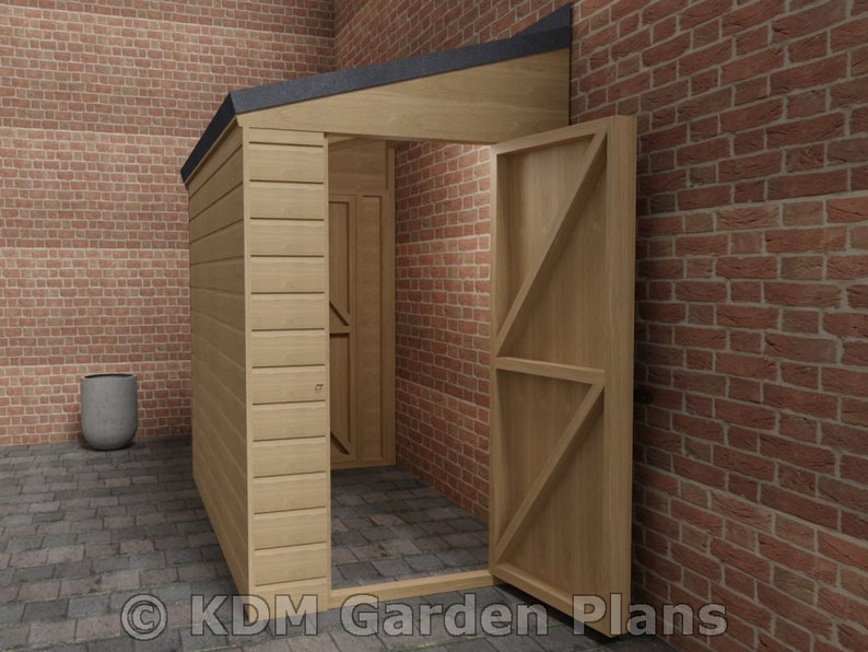 Wooden Garden Lean to Shed woodwork Plans Only No Materials Etsy