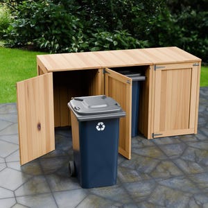 Cheap Bin Store Recycled Pallet Wheelie Bin Store Single, Double, Triple, Quad Digital Woodwork Plans only UK Metric with Cut Lists