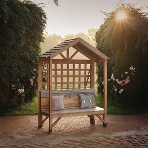 Pläne für Holz Laube Sitz 1,5 m DIY Digitale Holzarbeit Plan Nur UK Metric Version mit Cut-Listen