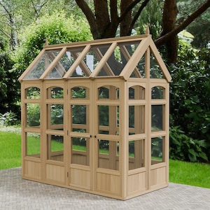 Houtwerkplannen 4 ft x 6 ft, 4 ft x 8 ft of 4 ft x 10 ft Country Garden Border Greenhouse Digitale plattegronden Alleen downloaden VK-statistieken met kniplijsten
