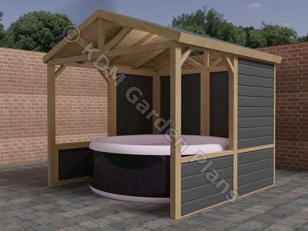 Outdoor Garden Spa Or Hot Tub Shelter Build Plans Do It - Etsy