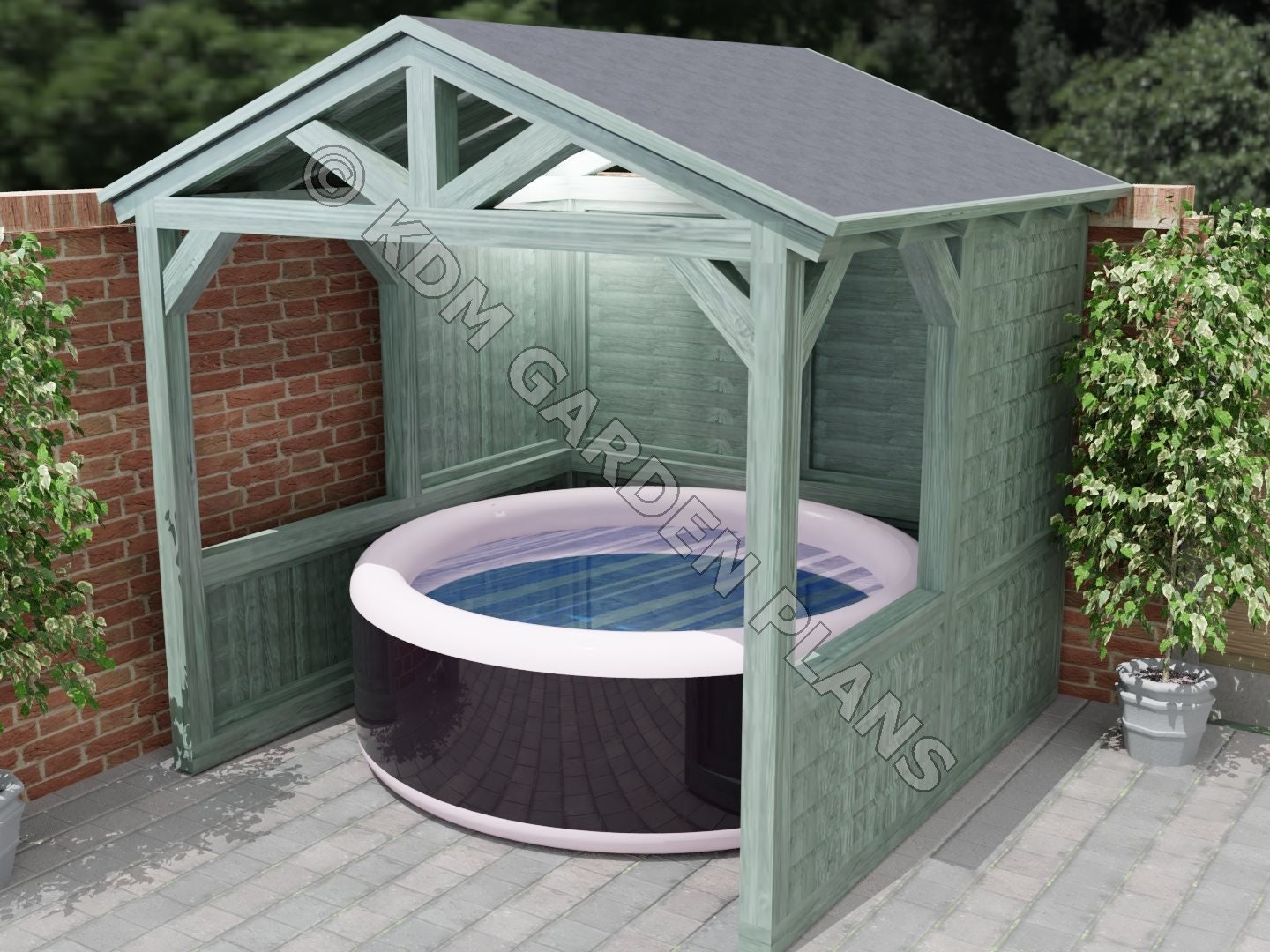 Outdoor Garden Spa or Hot Tub Shelter Build Plans Do It | Etsy