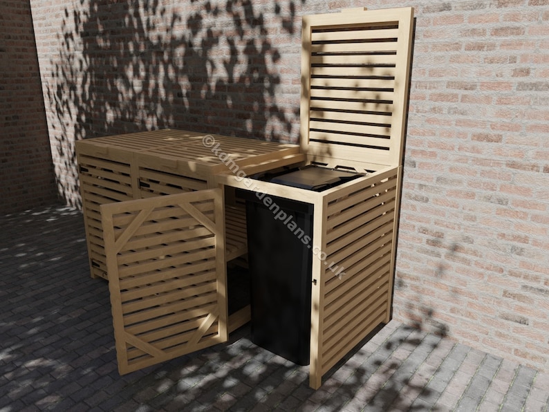 Woodwork Plans for Single Double Triple Quad Wheelie Bin Store Etsy UK