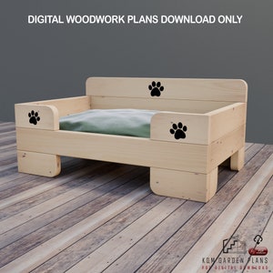 Raised Dog Bed with side access 120cm x 70cm Dog Bedding Woodwork Plans Digital PDF Download Only DIY UK Metric mm Excludes Materials image 1