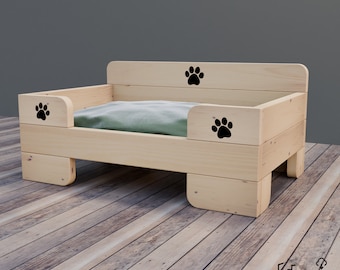 Letto rialzato per cani con accesso laterale 120 cm x 70 cm Piani di lavorazione del legno per cuccia per cani Solo download PDF digitale Fai da te UK Metrico (mm) con elenchi di taglio