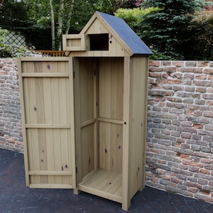 Plans for Wooden Garden Tall Sentry Box Small Shed Store Digital ...