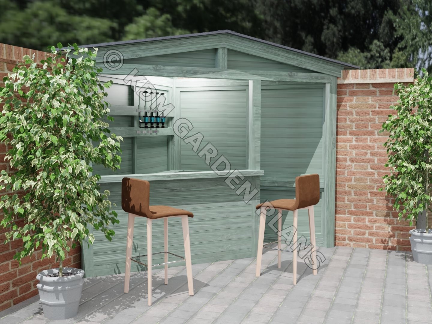 Small Home Corner Garden Bar 2.1x2.1m Cocktail BBQ Bar Etsy UK