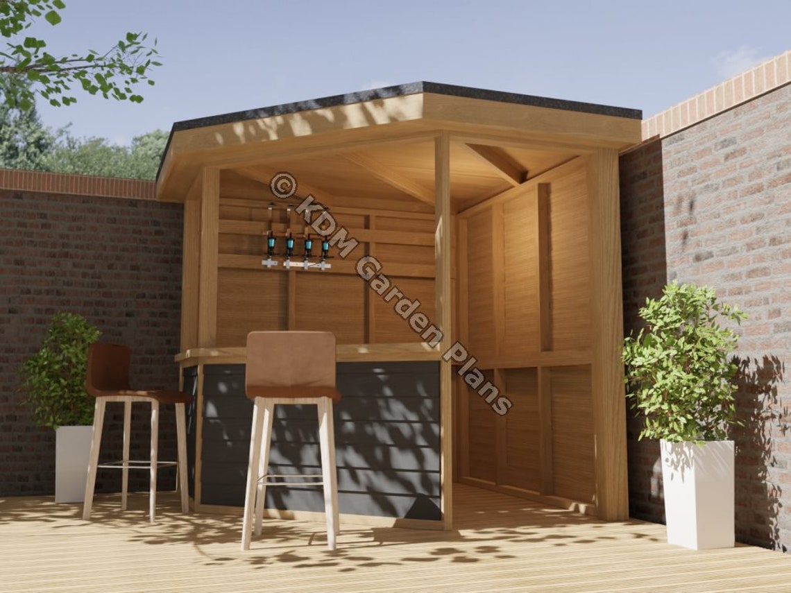 Small Home Octagonal Corner Garden Bar 2.1x2.1m Cocktail BBQ Etsy