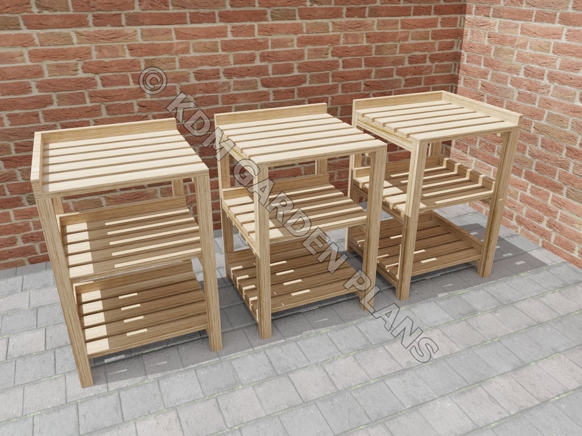 Modular Wooden Greenhouse Staging Bench Build Plans Do It Etsy UK