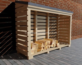 Plans pour bûche de jardin ou magasin de bois de chauffage 6 pi x 2 pi x 4 1/2 pi Plans numériques de bricolage de menuiserie uniquement en pouces impériaux des États-Unis avec des listes de coupe