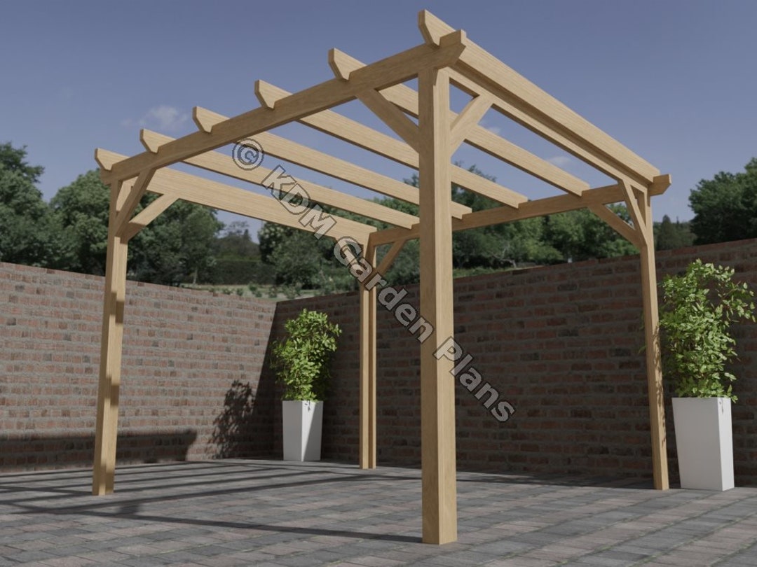 Wooden Garden Pergola Build Plans Do It Yourself Woodwork Etsy