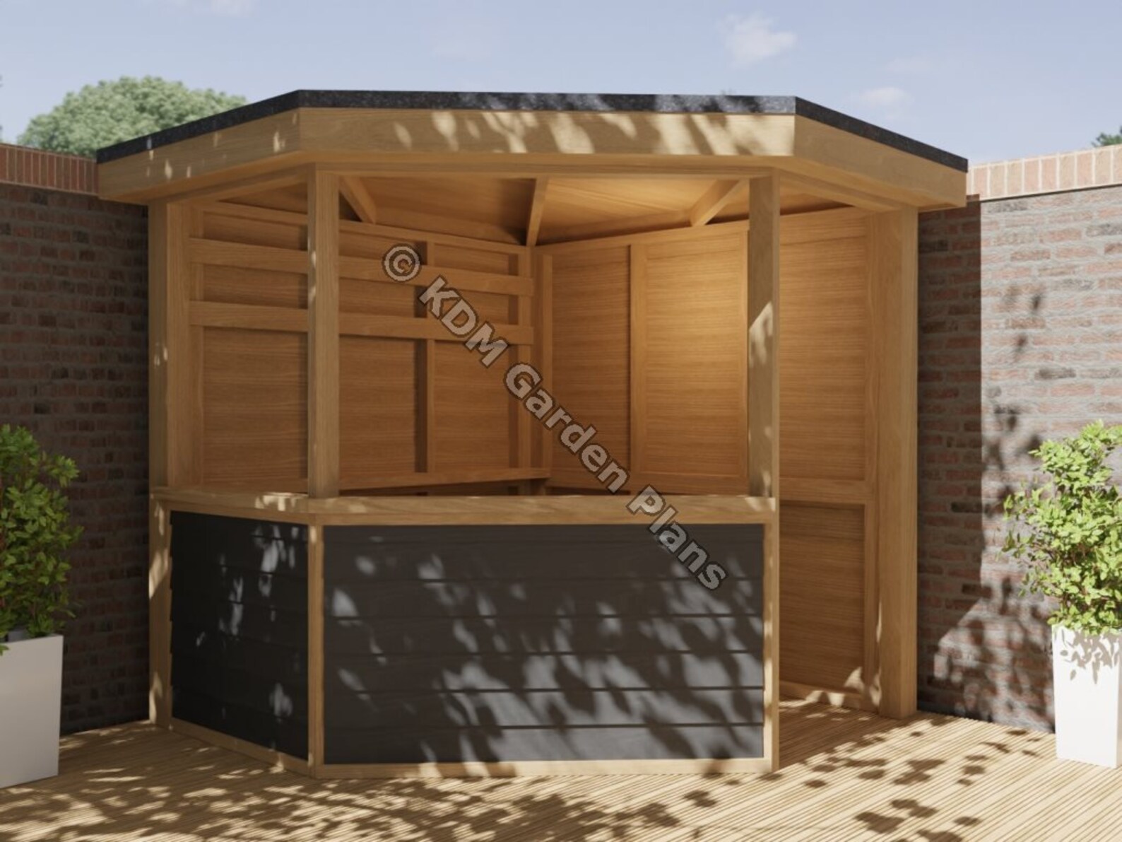 Small Home Octagonal Corner Garden Bar 2.1x2.1m Cocktail BBQ Etsy