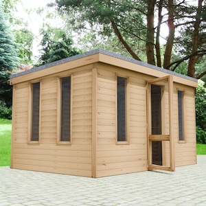 Plans for Wooden Garden Office 4mx2.8m Summer House Cabin Digital Woodwork Plans Download Only UK Metric with Cut Lists