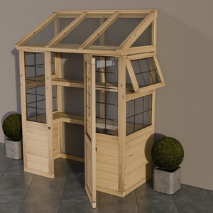 Plans for Wooden Lean To Greenhouse Digital Woodwork Plans Download Only Approx 3ft x 6ft UK Metric with Cut Lists