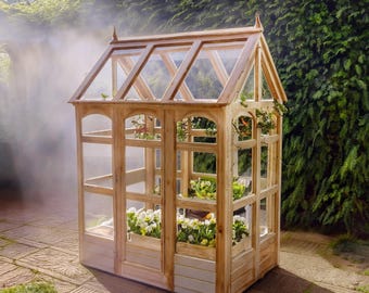 Piani di falegnameria 4 piedi x 6 piedi per serre da giardino di campagna, piani digitali da scaricare, sistema imperiale statunitense con elenchi di taglio, finestre apribili
