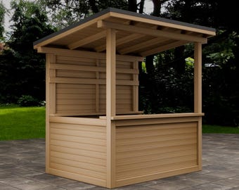 Planer för trädgårdsbar i Tiki-stil: Instruktioner för byggande av träslöjd (2 m x 1,5 m)