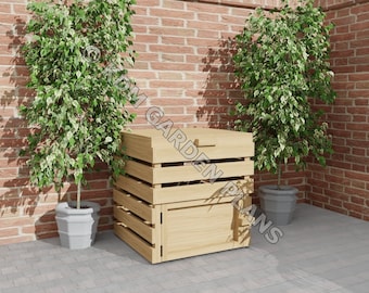 Plans for Wooden Garden Compost Bin 0.8mx0.8m DIY Digital Woodwork Plans Download Only UK Metric with Cut Lists