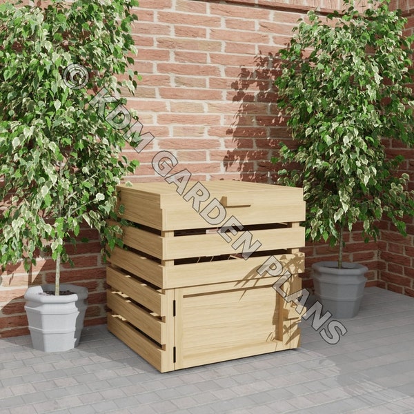 Pläne für Holz Gartenkompostbehälter 0,8m x 0,8m DIY Digitale Holzarbeitspläne Download Nur UK Metric schließt Materialien aus