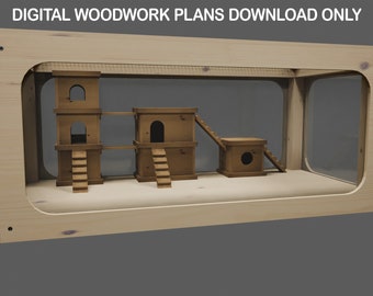 Plans for Wooden Clear Sided Cage Mice Hamster Gerbil 0.85mx0.4mx0.38m DIY Digital Woodwork Plans Download Only UK Metric with Cut Lists