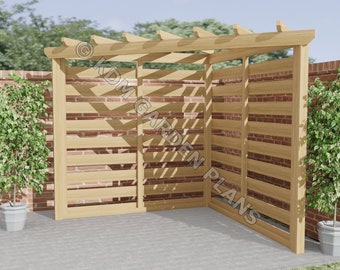 Garden Corner Pergola Plans, DIY Woodwork (PDF Download)
