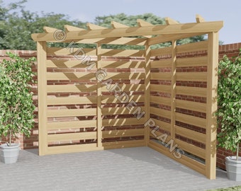 Plans for Wooden Garden Corner Pergola 2.4m x 2.4m DIY Digital Woodwork Plans Download Only UK Metric Excludes Materials