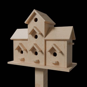 Plannen voor houten tuin Huisbouwplannen met zeven vogelboxen Doe-het-zelf Digitaal houtwerkinstructies alleen US Imperial met kniplijsten